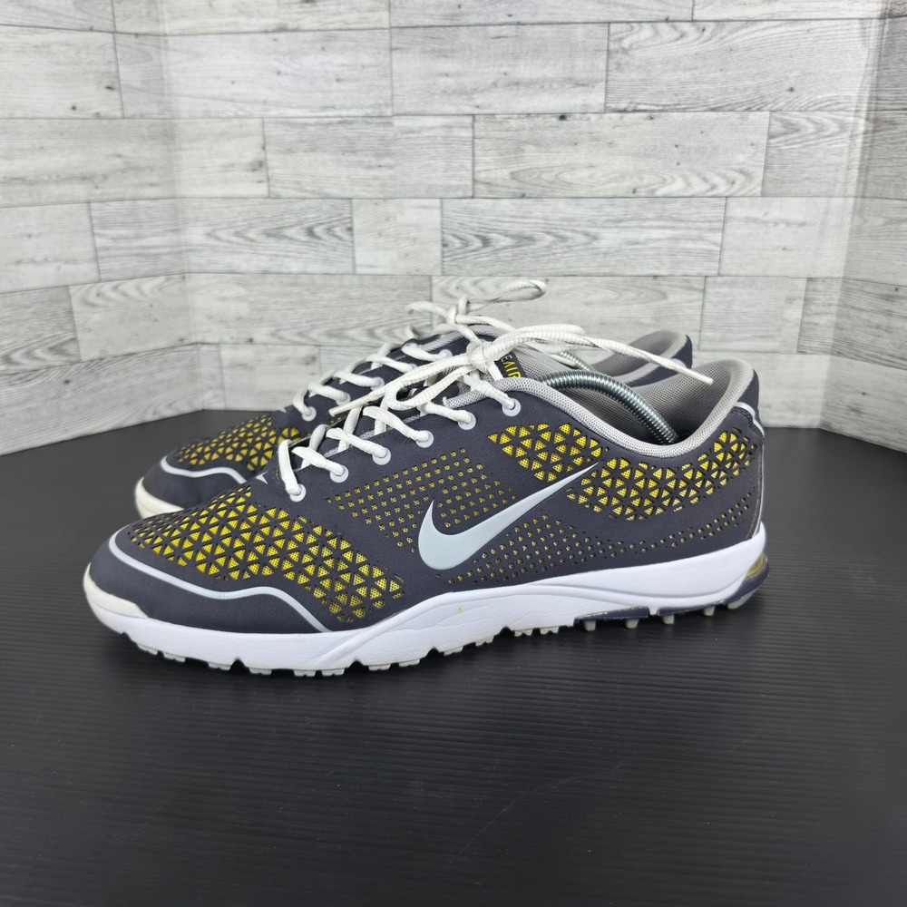 Nike Golf Shoes Men's Size US 12 Air Rate Tour Gray/Yellow Mesh 379200-007
